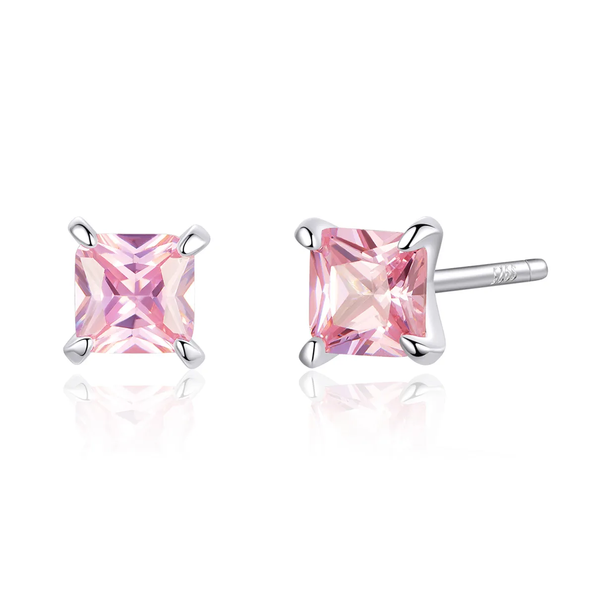 Silver Pink Luck Stud Earrings - PANDORA Style - SCE660