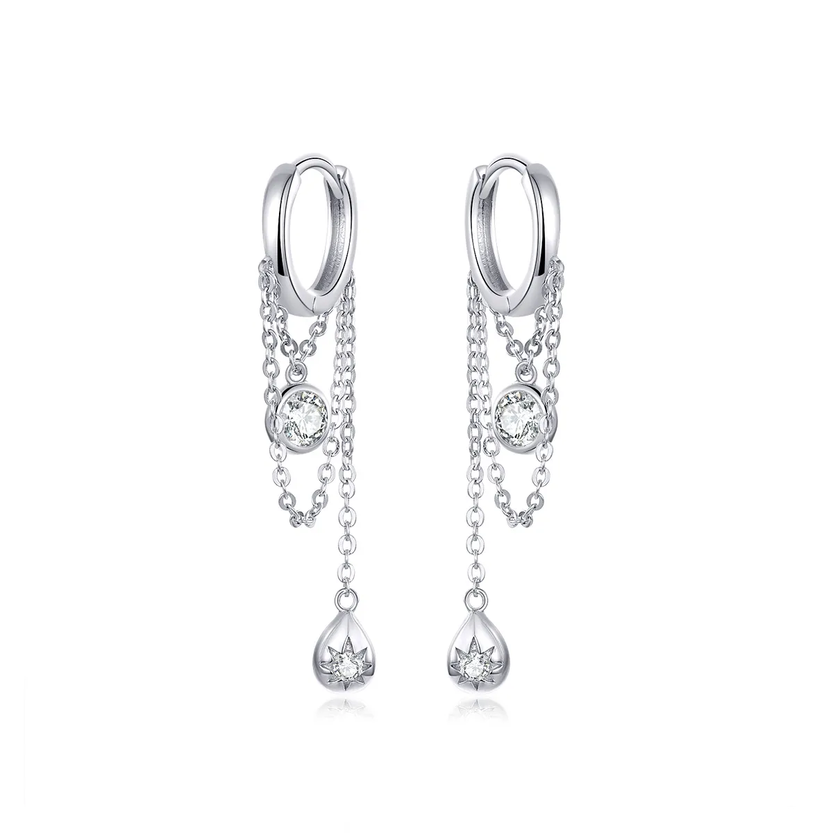 Silver Puberty Hanging Earrings - PANDORA Style - SCE638