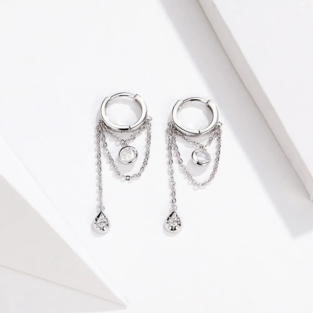 Silver Puberty Hanging Earrings - PANDORA Style - SCE638