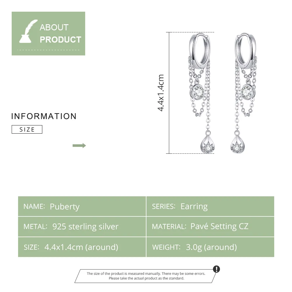 Silver Puberty Hanging Earrings - PANDORA Style - SCE638