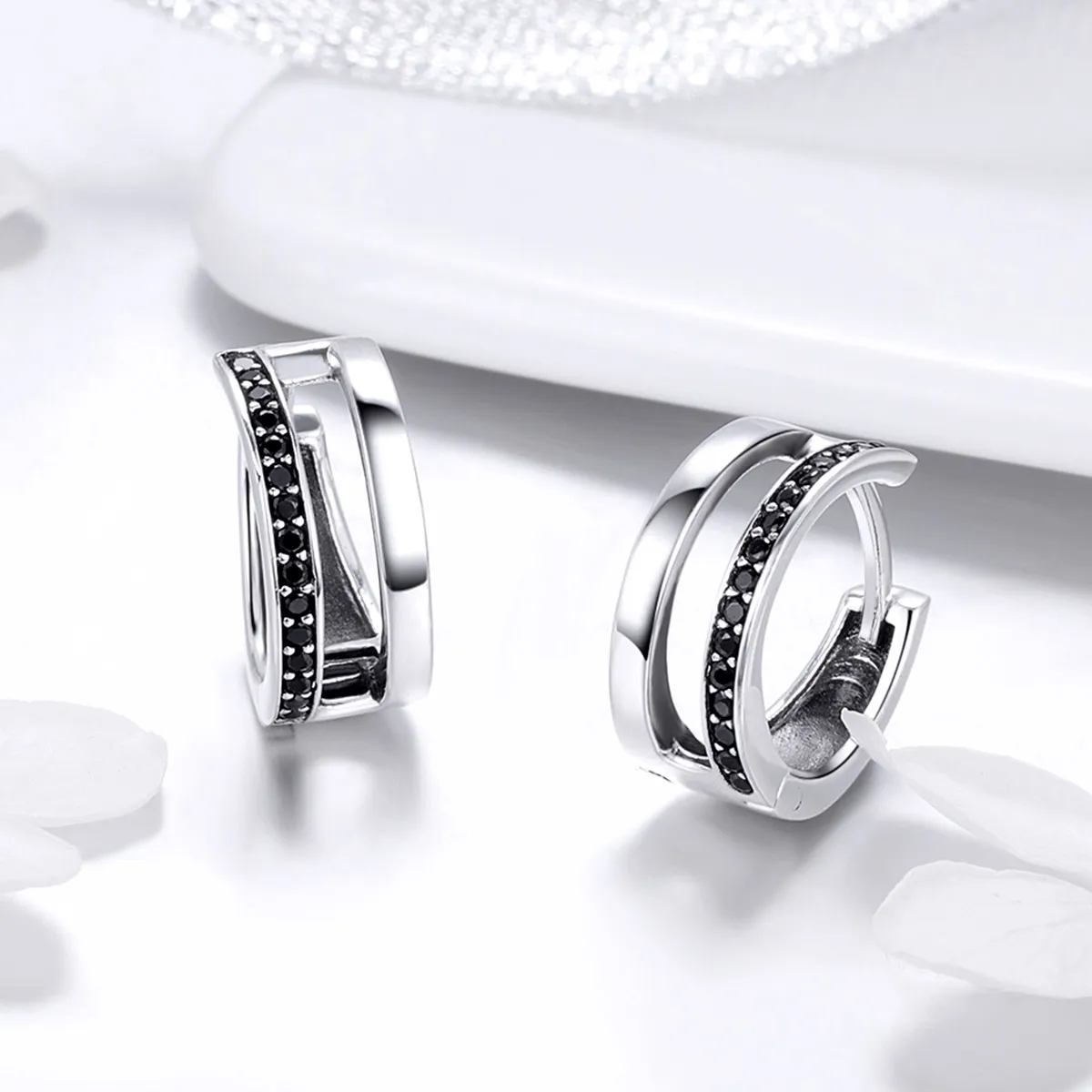 Silver Pure Love Hoop Earrings - PANDORA Style - SCE444