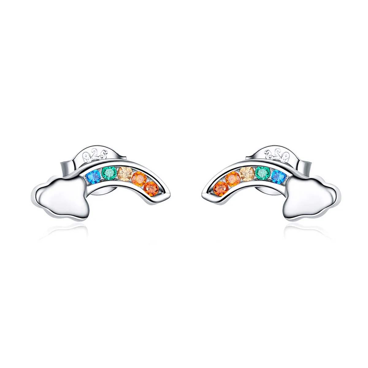 Silver Rainbow Bridge Stud Earrings - PANDORA Style - SCE500