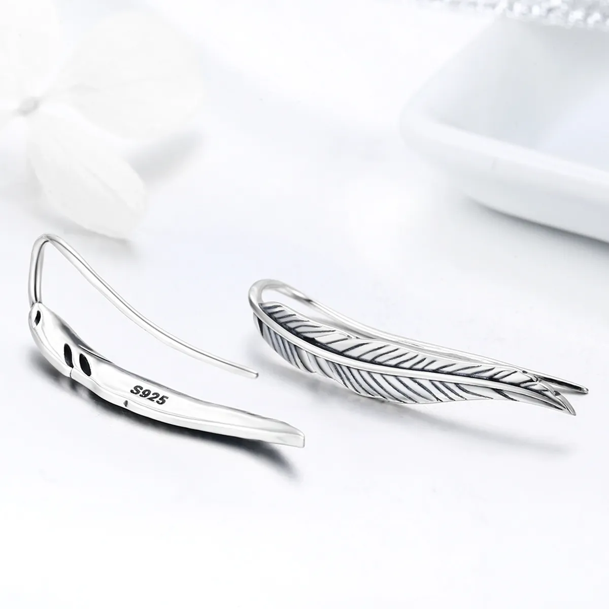 Silver Retro Wings Stud Earrings - PANDORA Style - SCE258