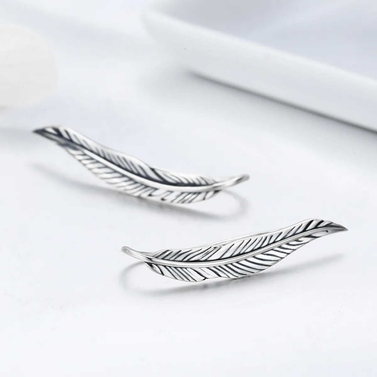 Silver Retro Wings Stud Earrings - PANDORA Style - SCE258