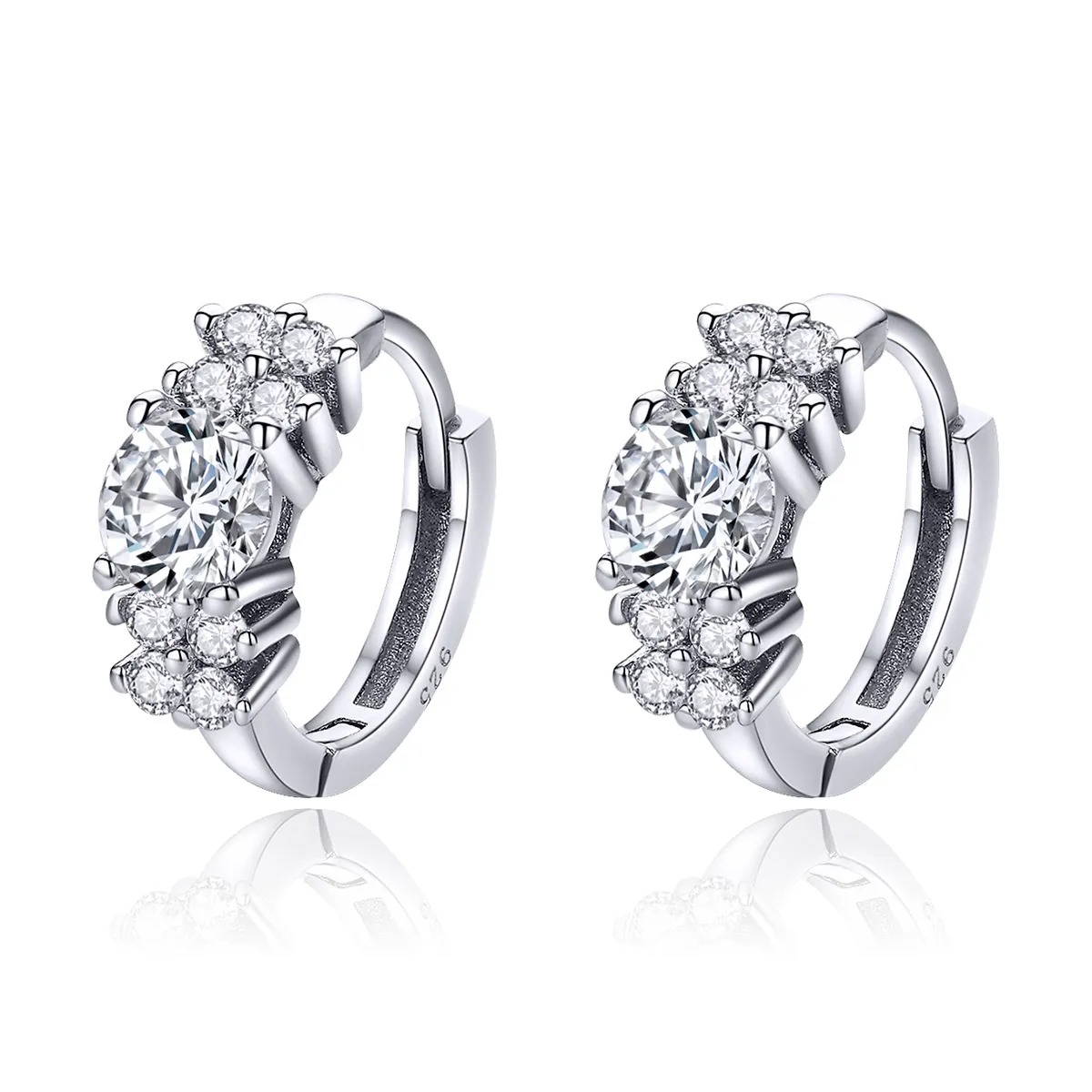 Silver Romantic Shine Hoop Earrings - PANDORA Style - SCE485