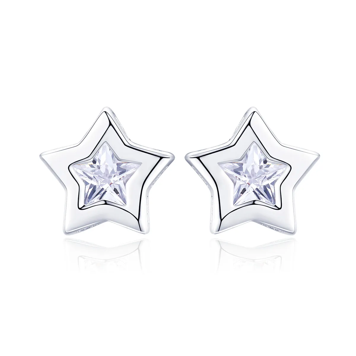 Silver Secret of Stars Stud Earrings - PANDORA Style - SCE437