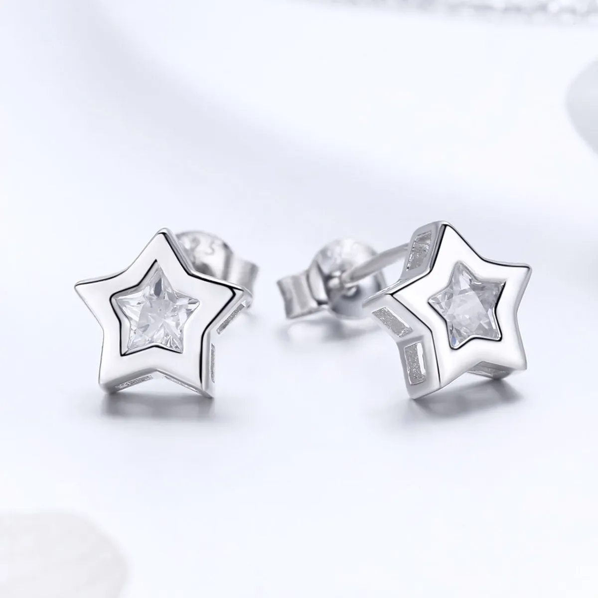 Silver Secret of Stars Stud Earrings - PANDORA Style - SCE437