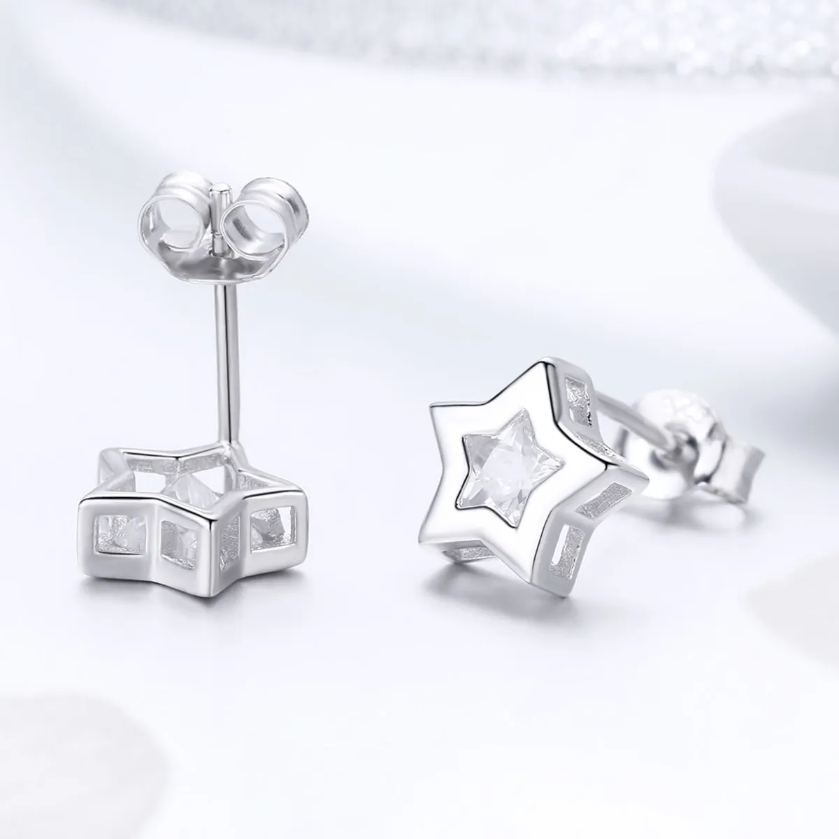 Silver Secret of Stars Stud Earrings - PANDORA Style - SCE437