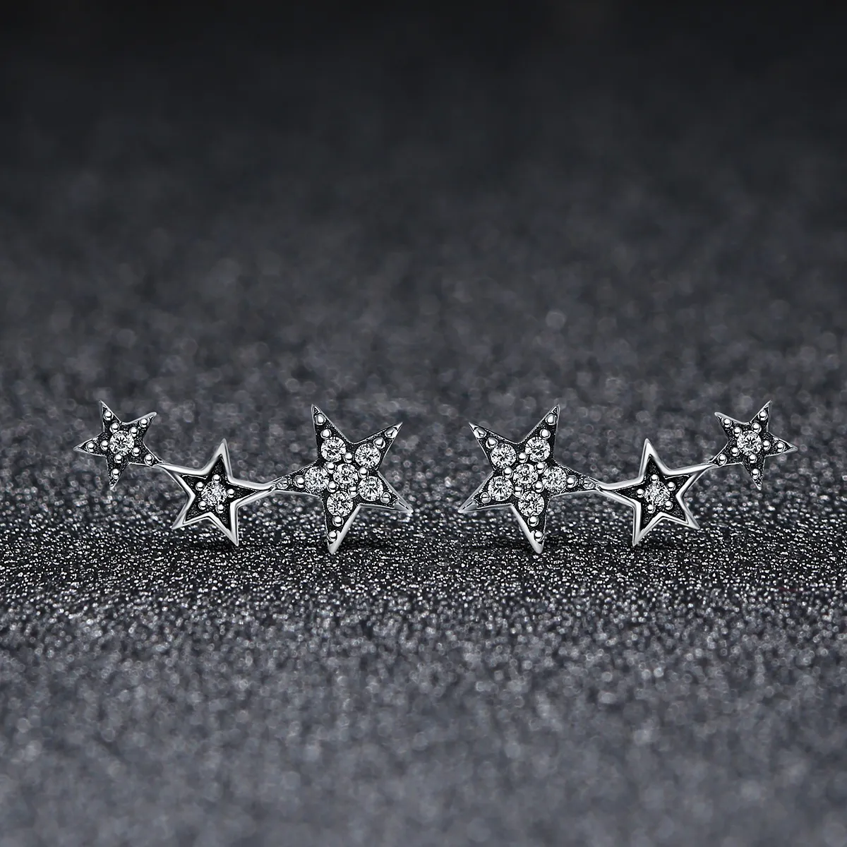 Silver Secrets of Stars Stud Earrings - PANDORA Style - SCE175