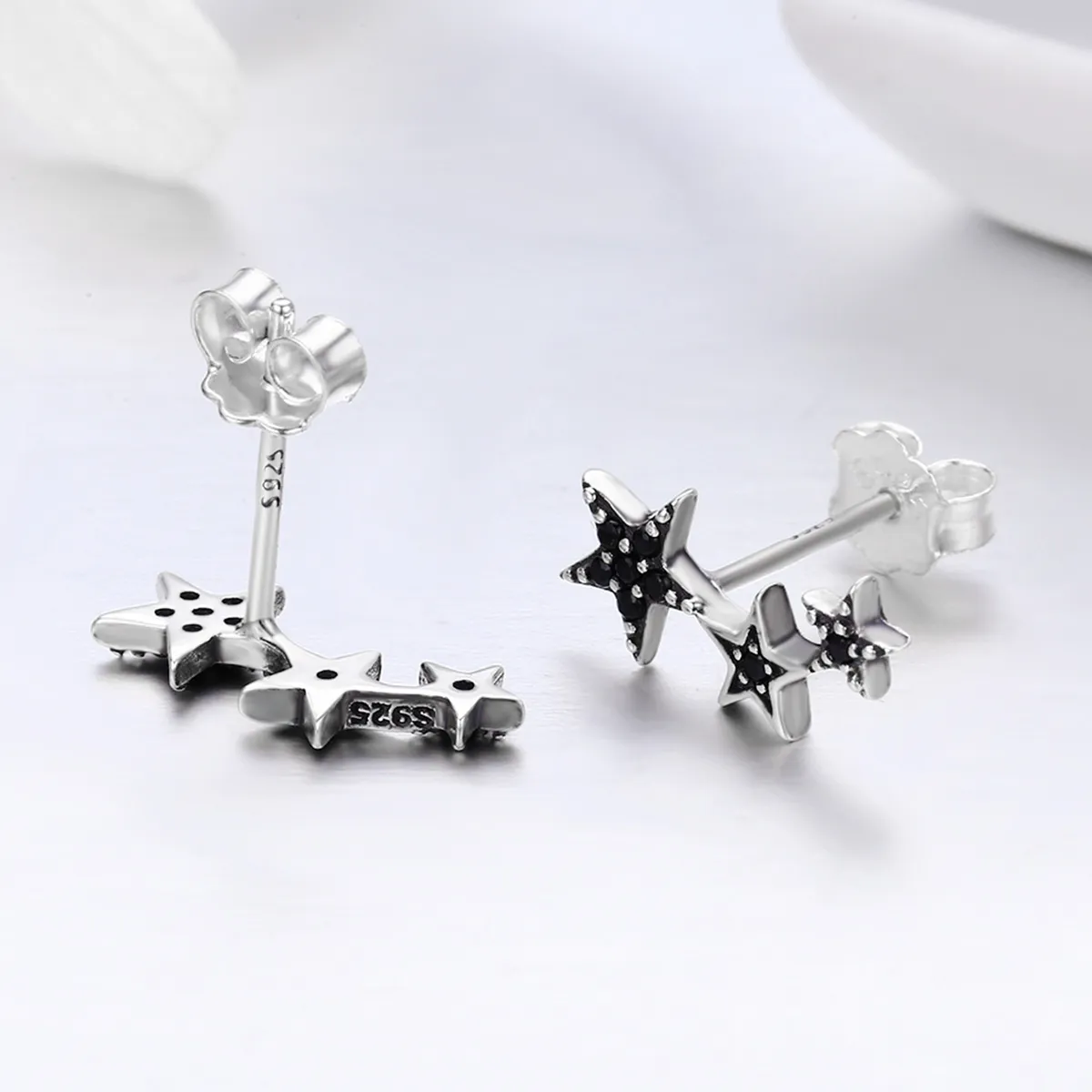 Silver Secrets of Stars Stud Earrings - PANDORA Style - SCE292