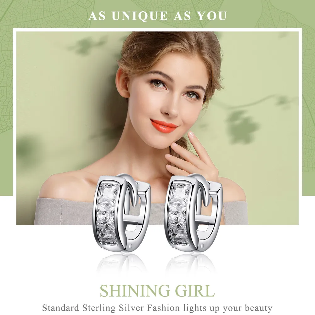 Silver Shining Girl Hoop Earrings - PANDORA Style - SCE515