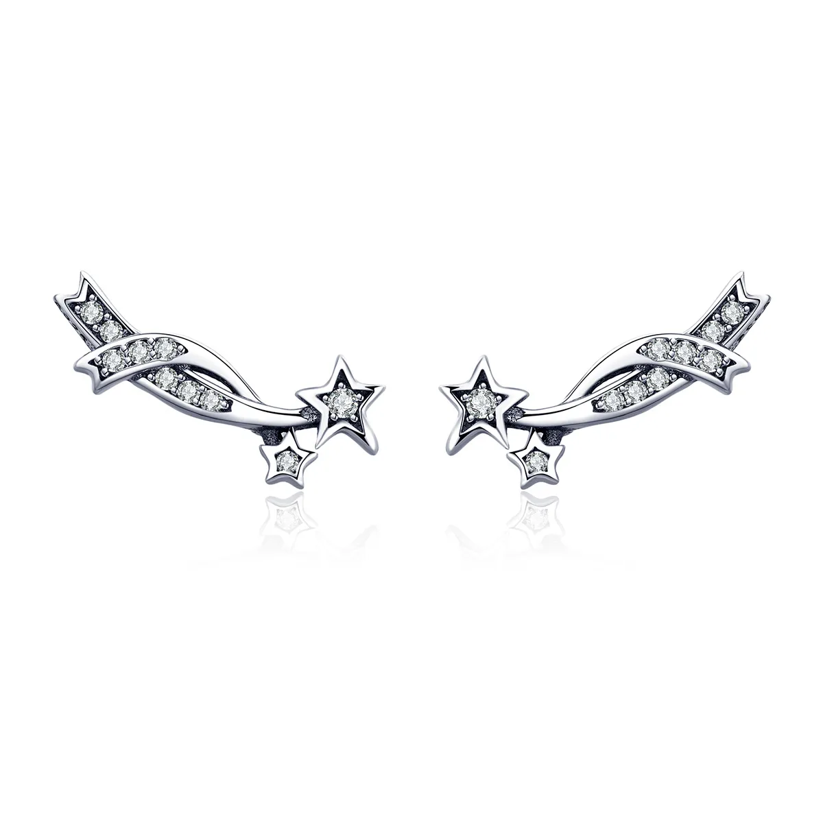 Silver Shining Meteor Stud Earrings - PANDORA Style - SCE442