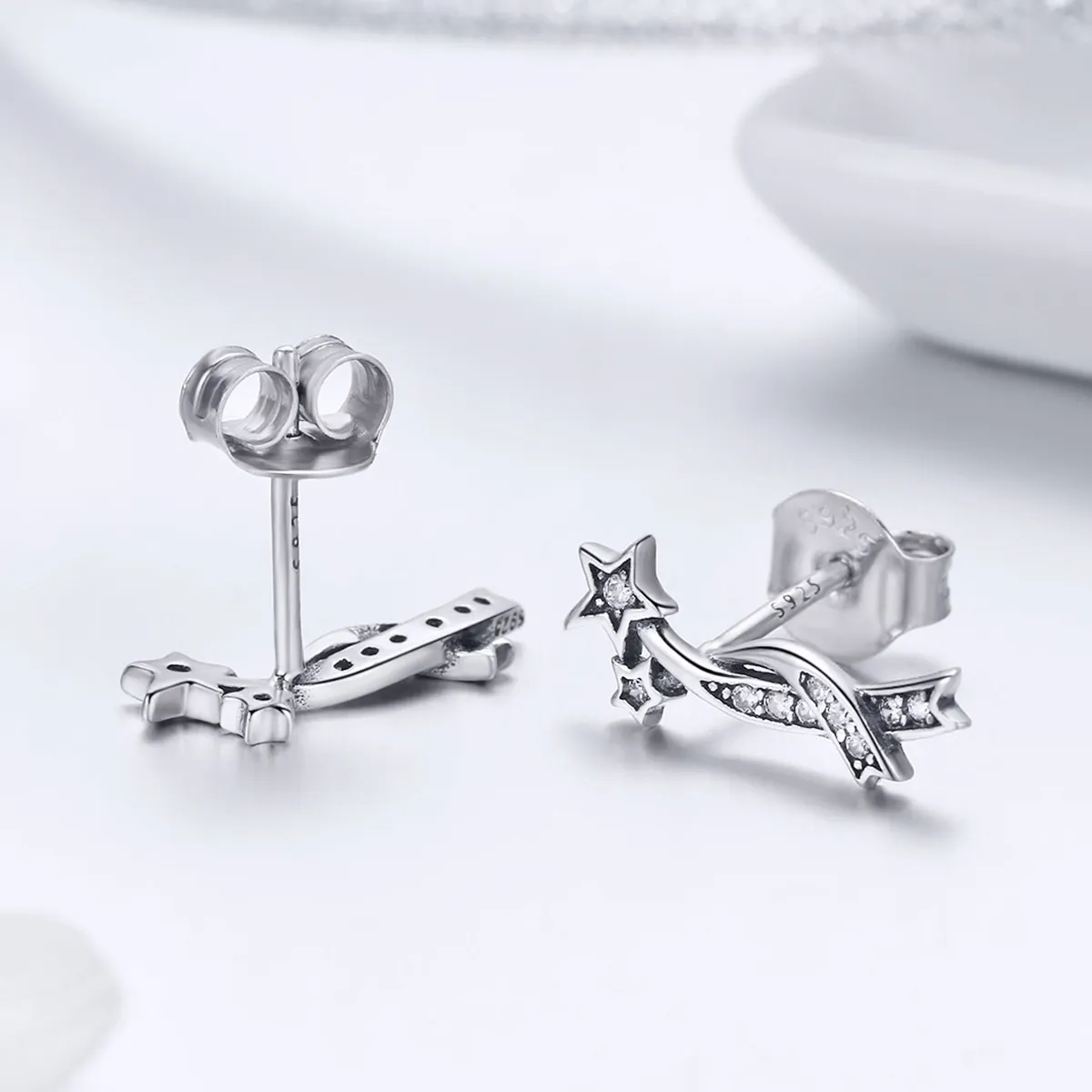 Silver Shining Meteor Stud Earrings - PANDORA Style - SCE442