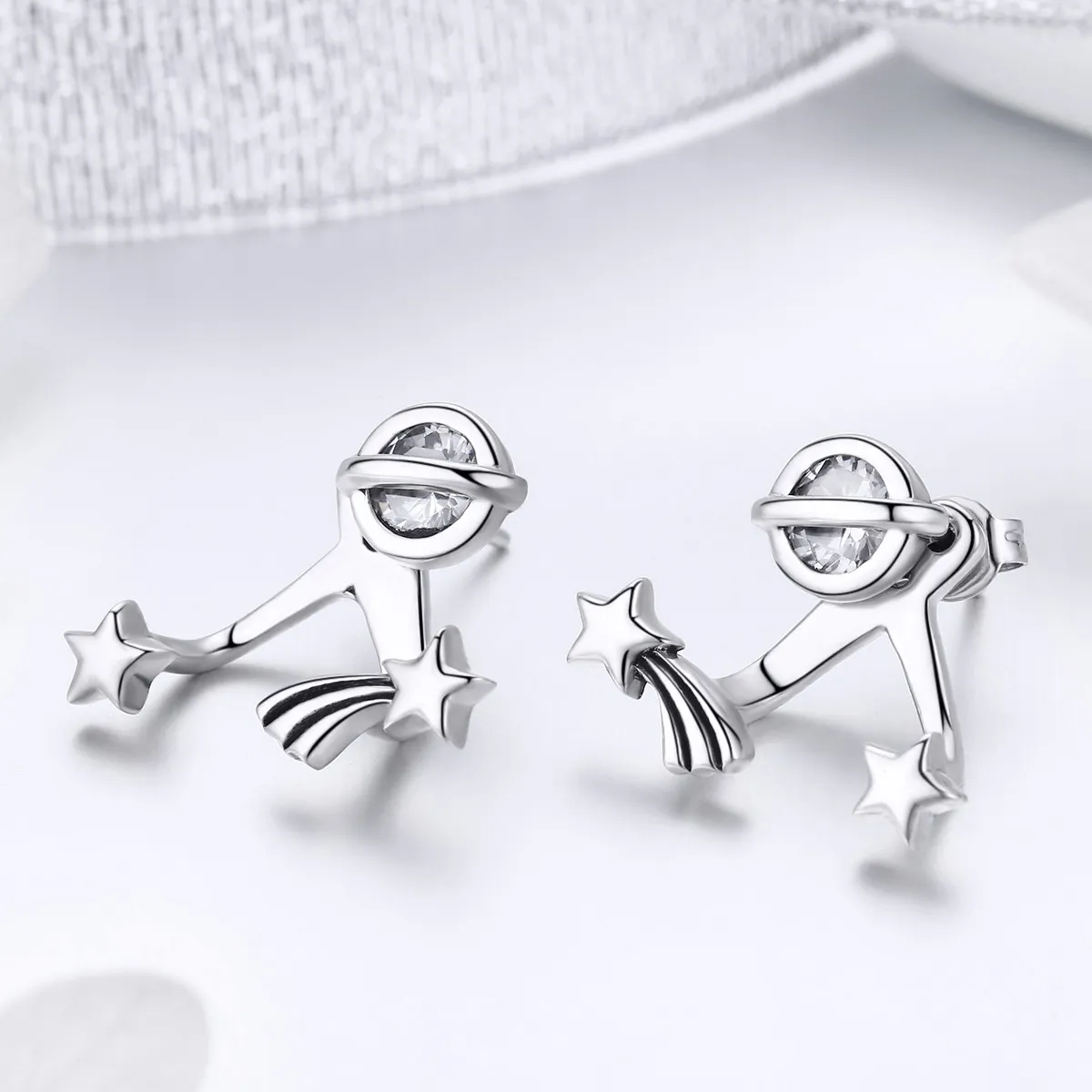 Silver Shining Meteor Stud Earrings - PANDORA Style - SCE474