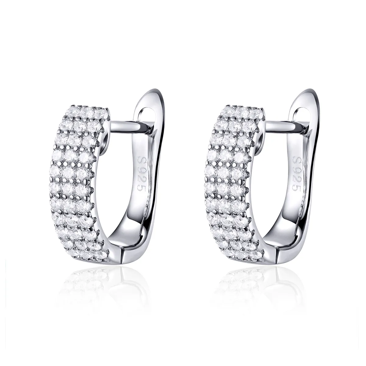 Silver Shining Time Hoop Earrings - PANDORA Style - SCE560