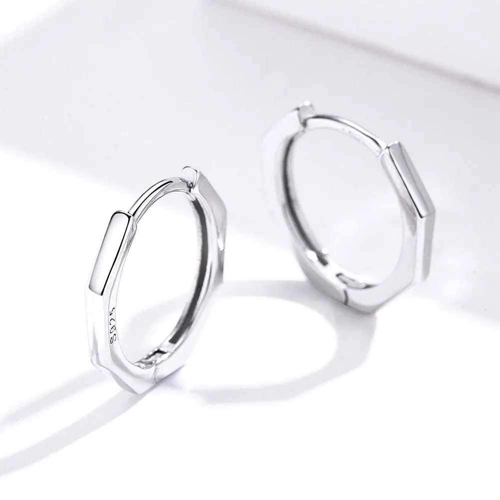 Silver Simple Earrings Hoop Earrings - PANDORA Style - SCE622