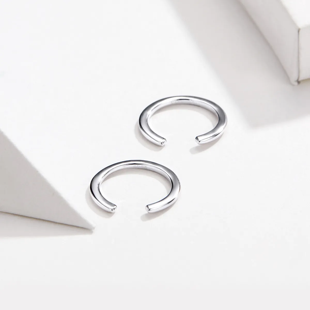 Silver Simple Hoop Earrings - PANDORA Style - SCE647