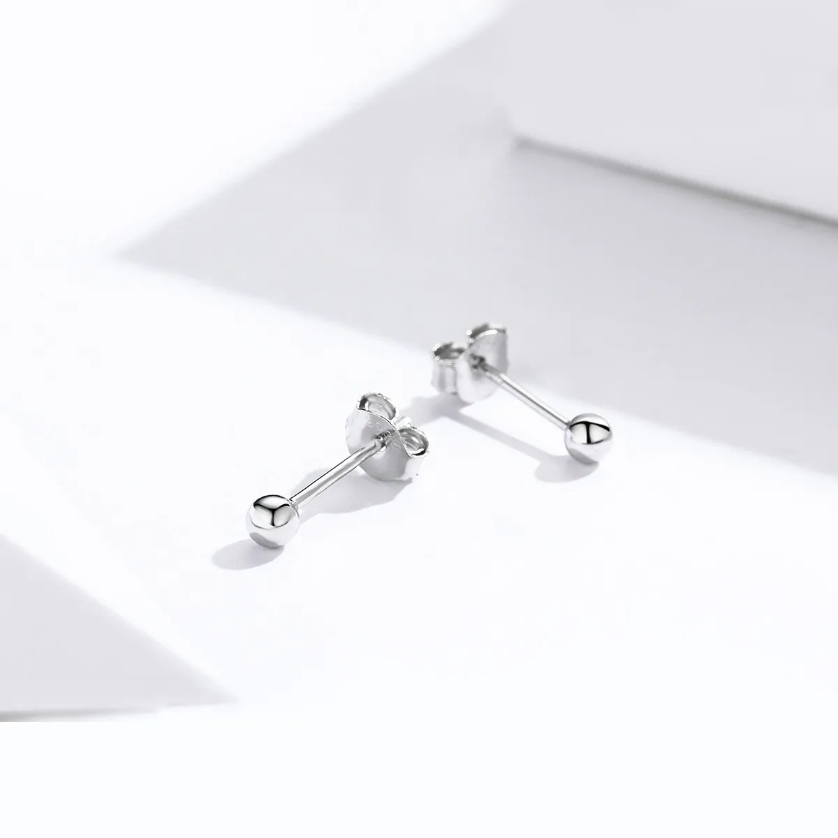 Silver Small Ball Stud Earrings - PANDORA Style - SCE581