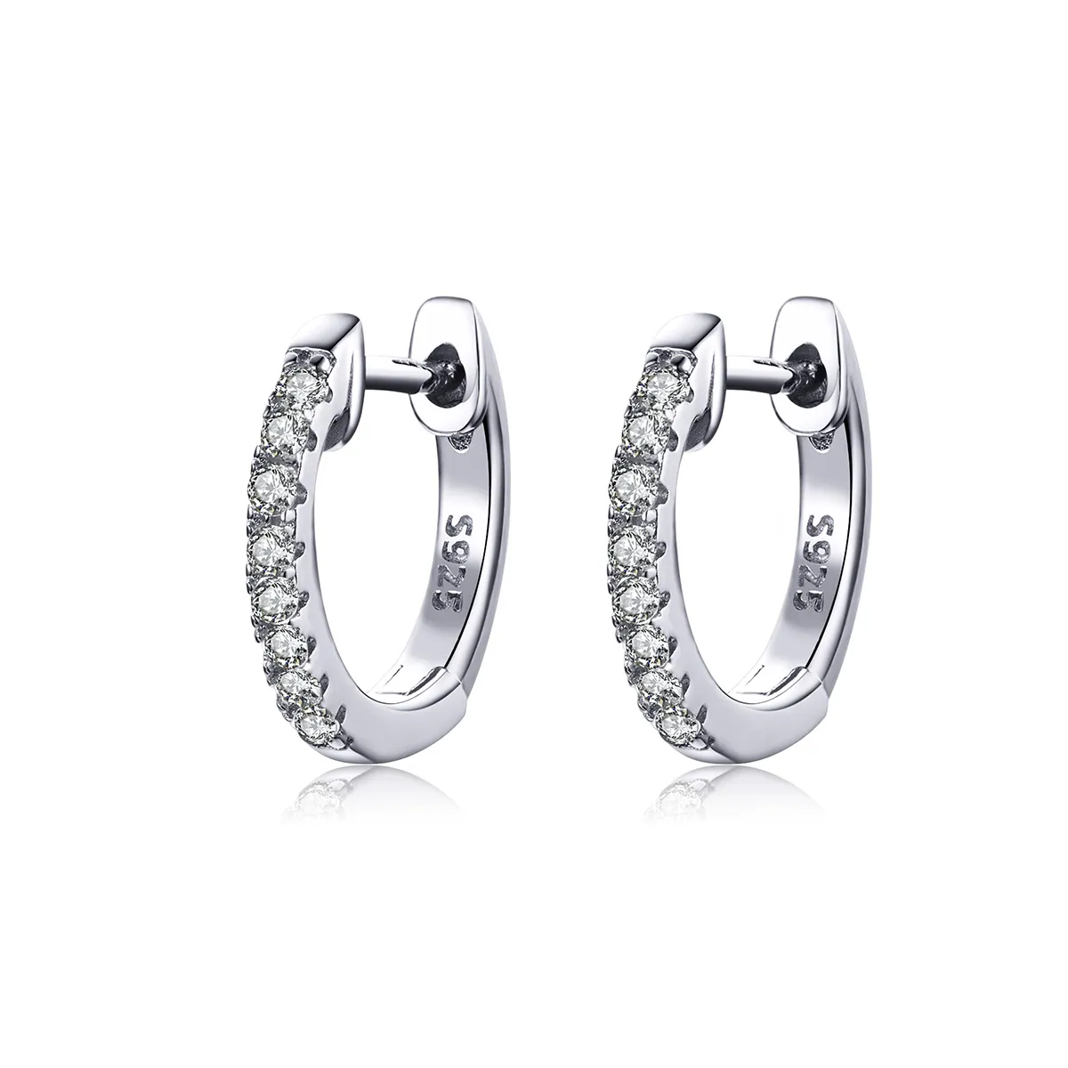 Silver Small Circle Hoop Earrings - PANDORA Style - SCE498-A