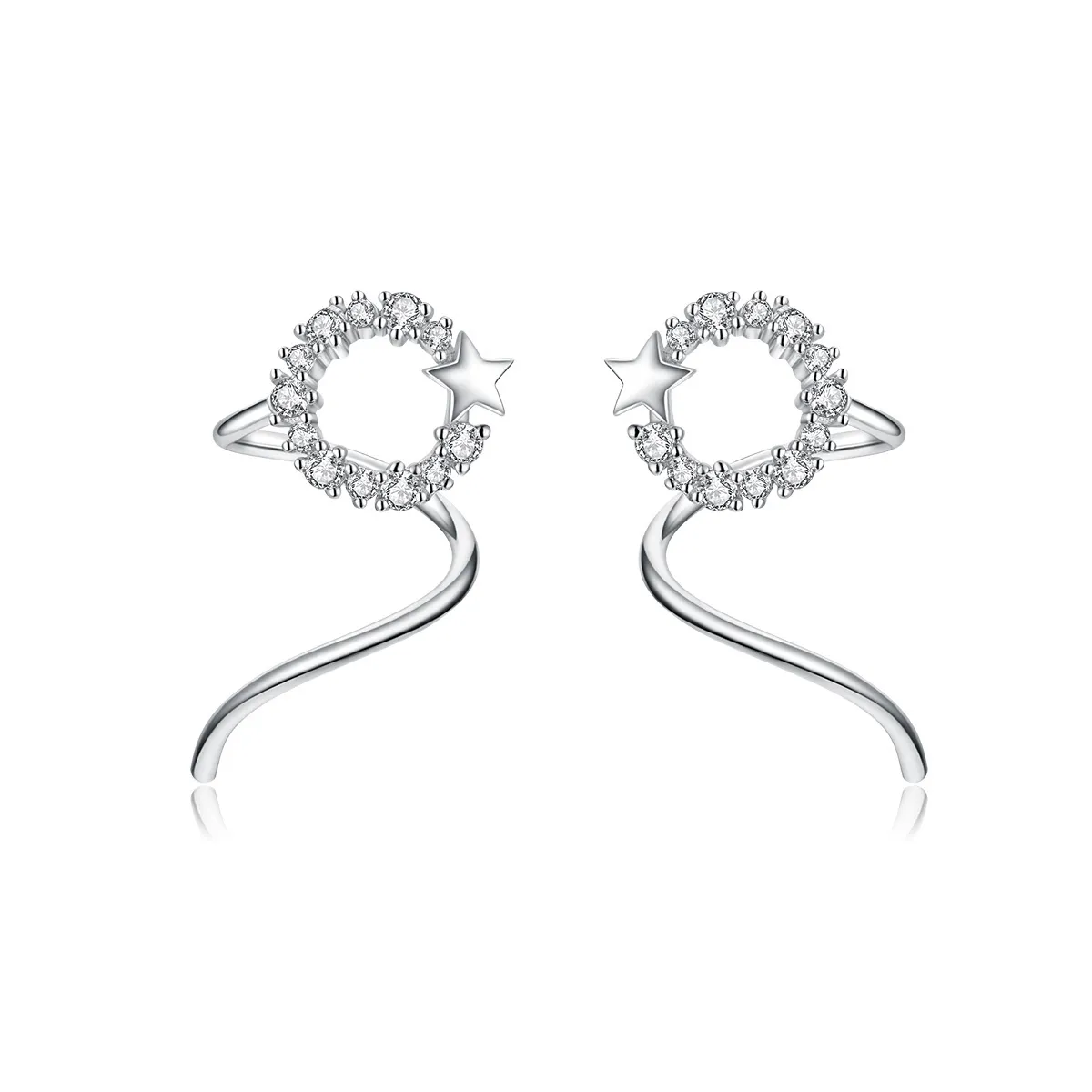 Silver Starlish Stud Earrings - PANDORA Style - SCE637