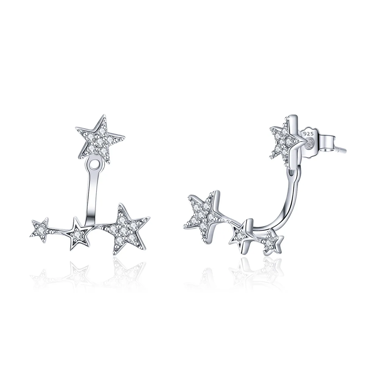 Silver Stars Stud Earrings - PANDORA Style - SCE448