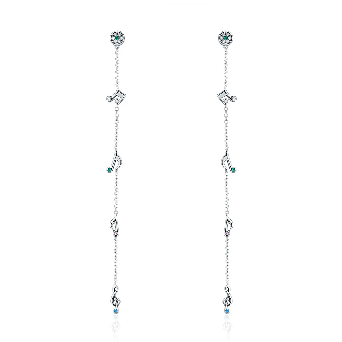 Silver Swaying Notes Hanging Earrings - PANDORA Style - SCE202