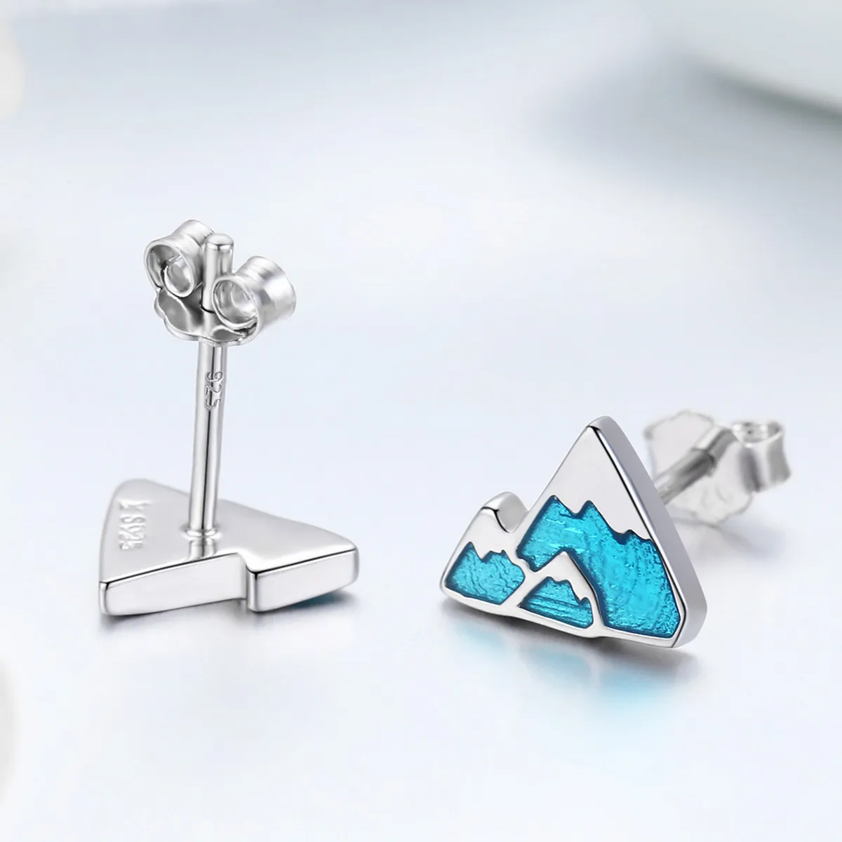 Silver Unique Iceberg Stud Earrings - PANDORA Style - SCE475