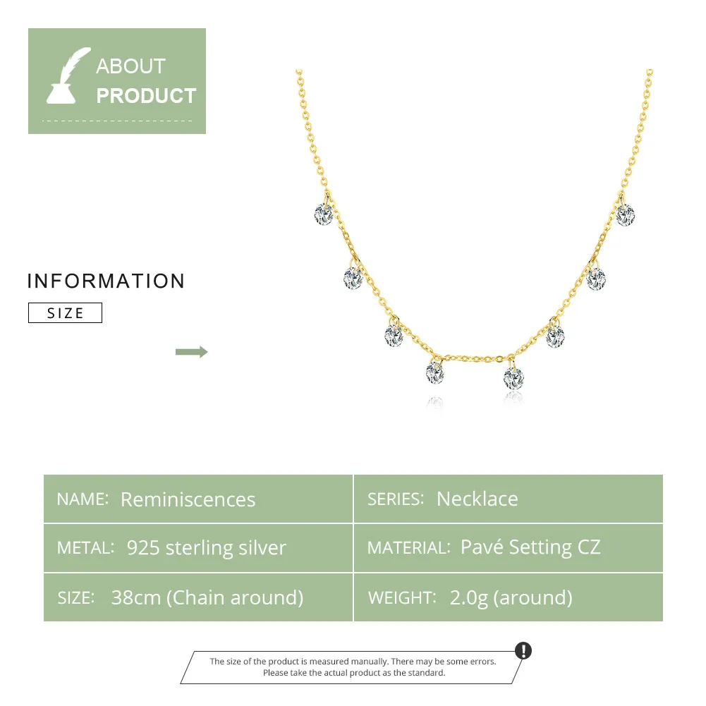 Gold-Plated Recollect Chain Necklace - PANDORA Style - SCN299-B