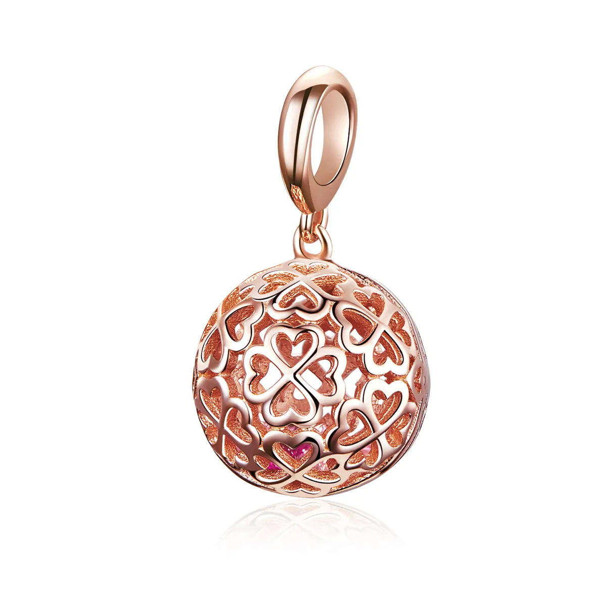 Rose Gold Motion Clover Pendant - PANDORA Style - SCC1127