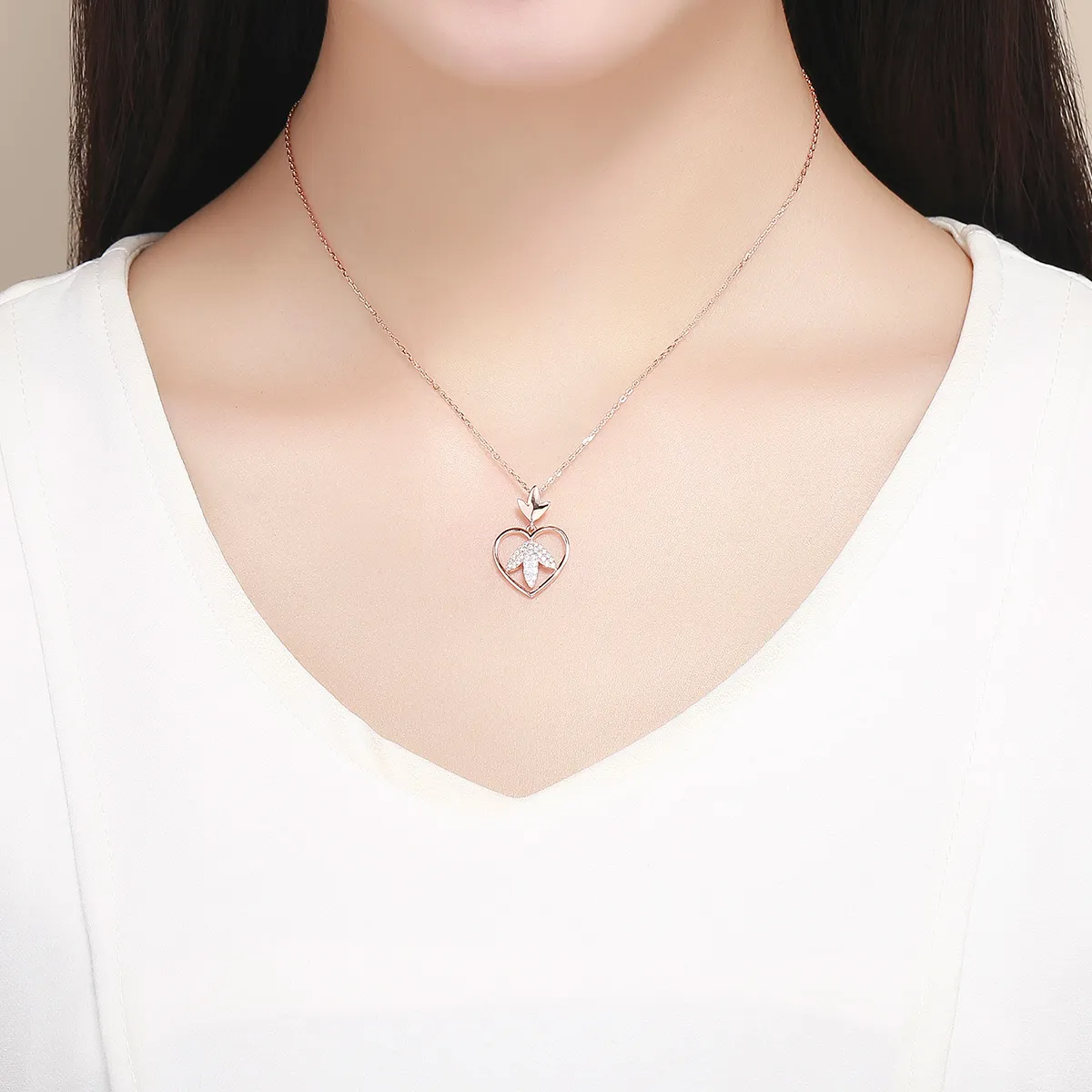 Silver Autumn Love Necklace - PANDORA Style - SCN313