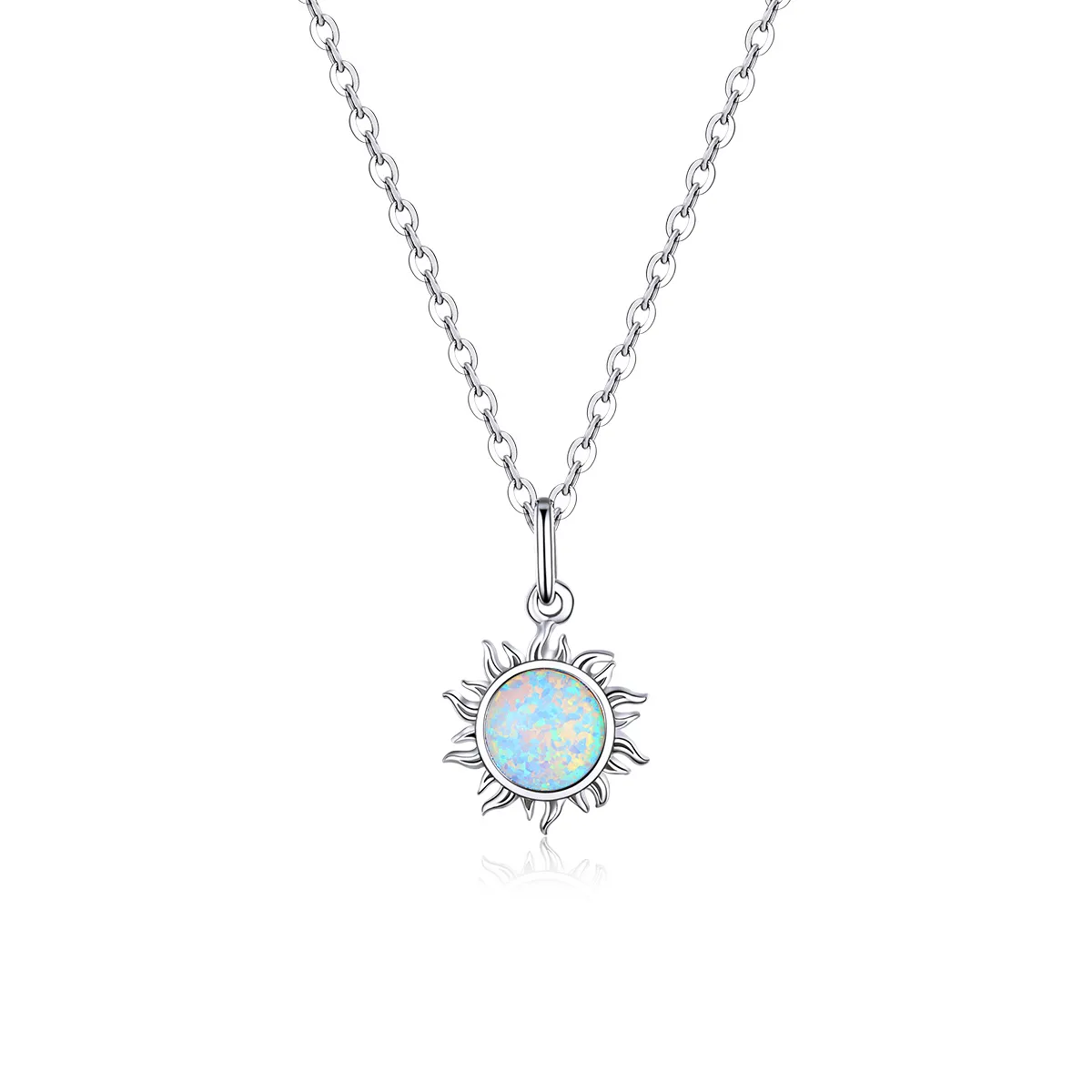 Silver Blue Sun Necklace - PANDORA Style - SCN399