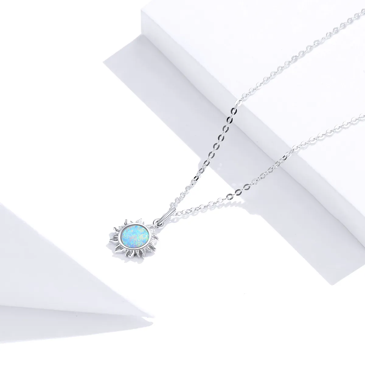 Silver Blue Sun Necklace - PANDORA Style - SCN399