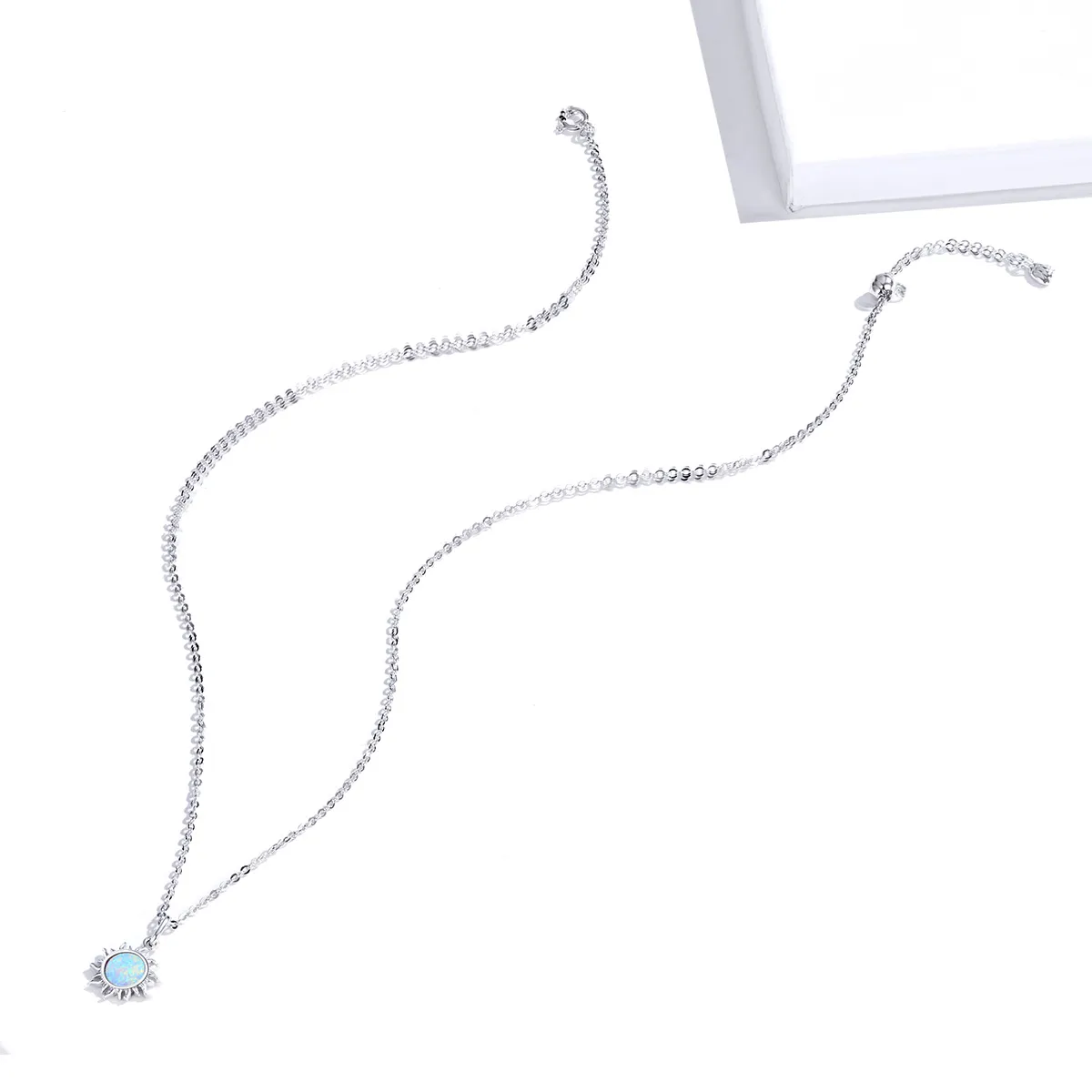 Silver Blue Sun Necklace - PANDORA Style - SCN399