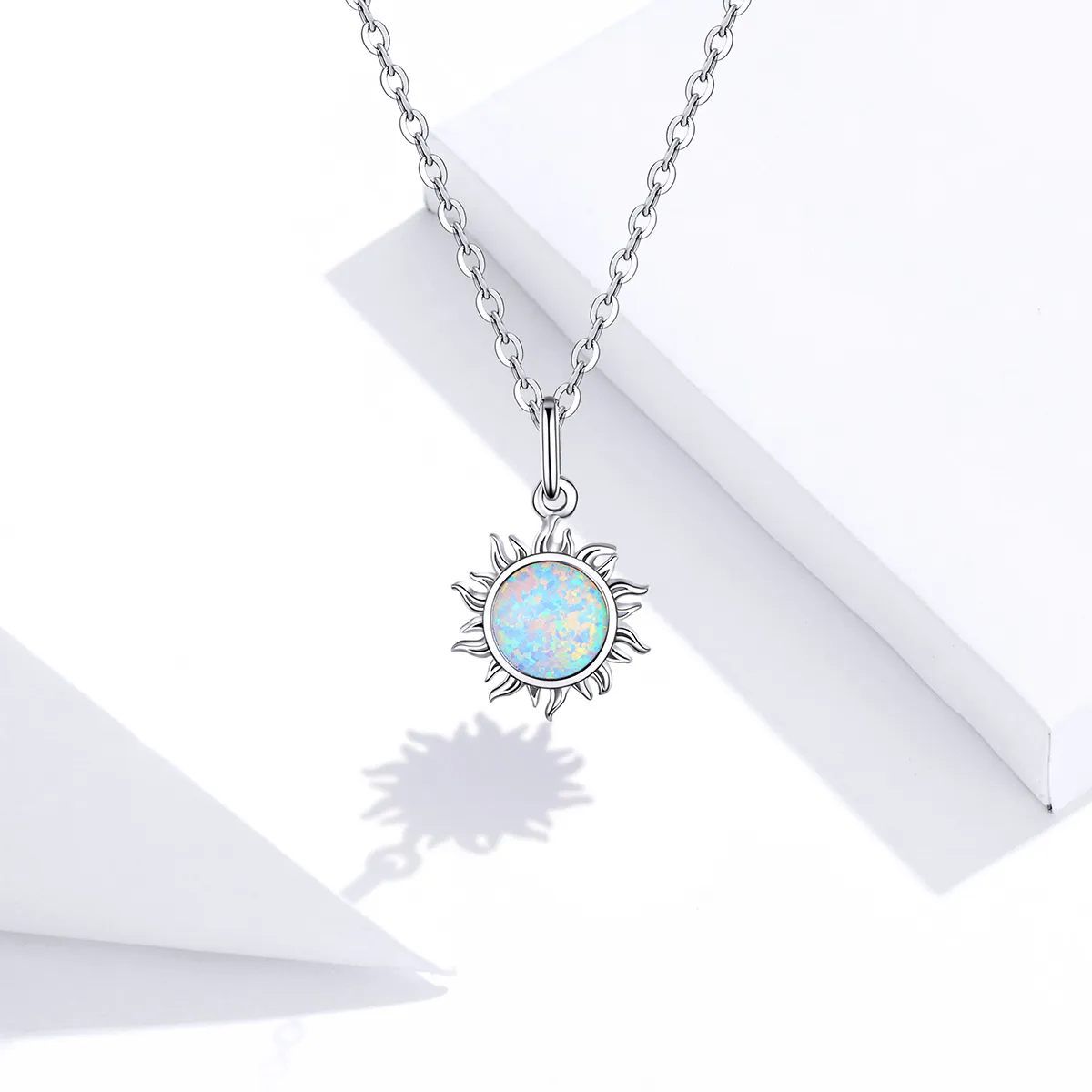 Silver Blue Sun Necklace - PANDORA Style - SCN399