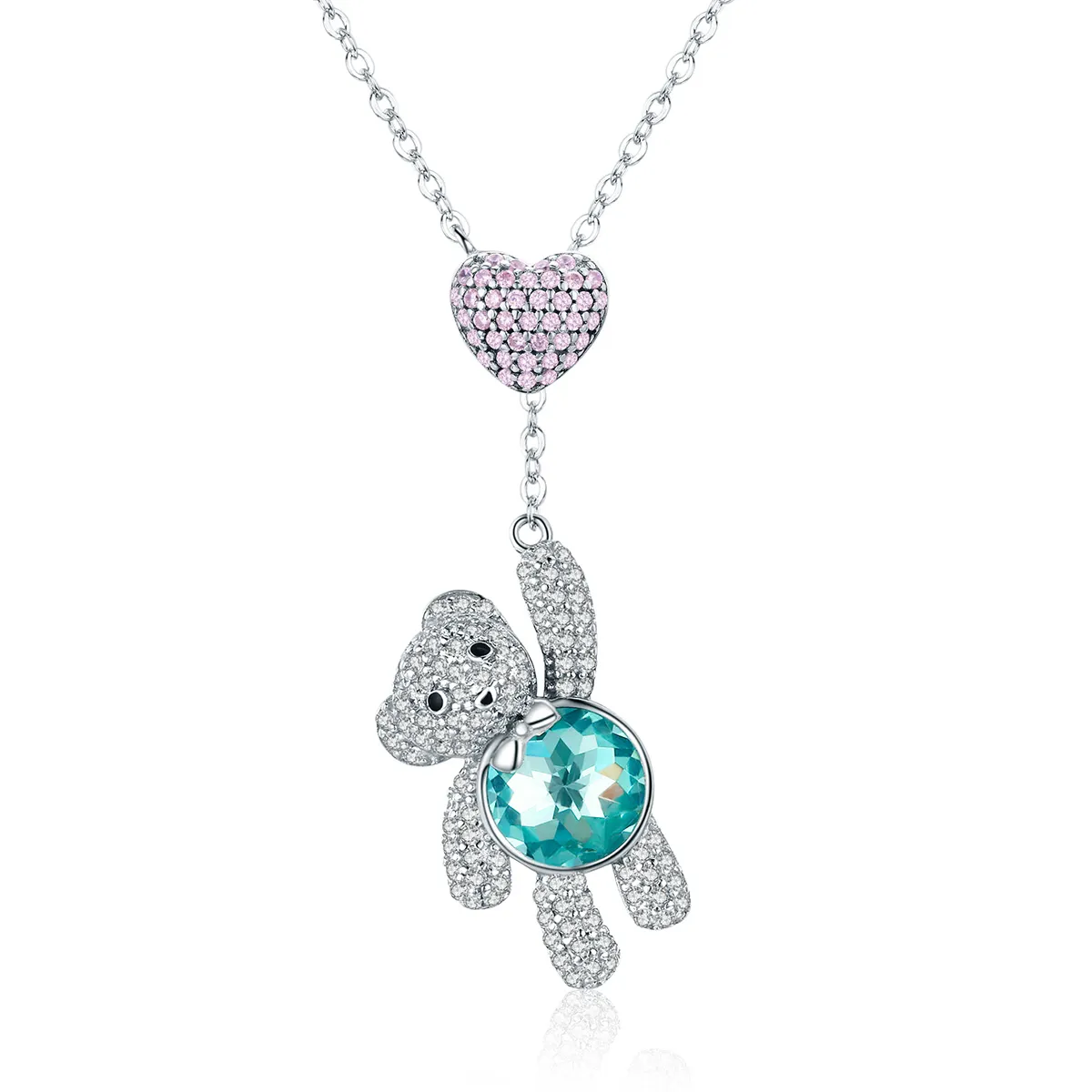 Silver Cute Bear Necklace - PANDORA Style - SCN271