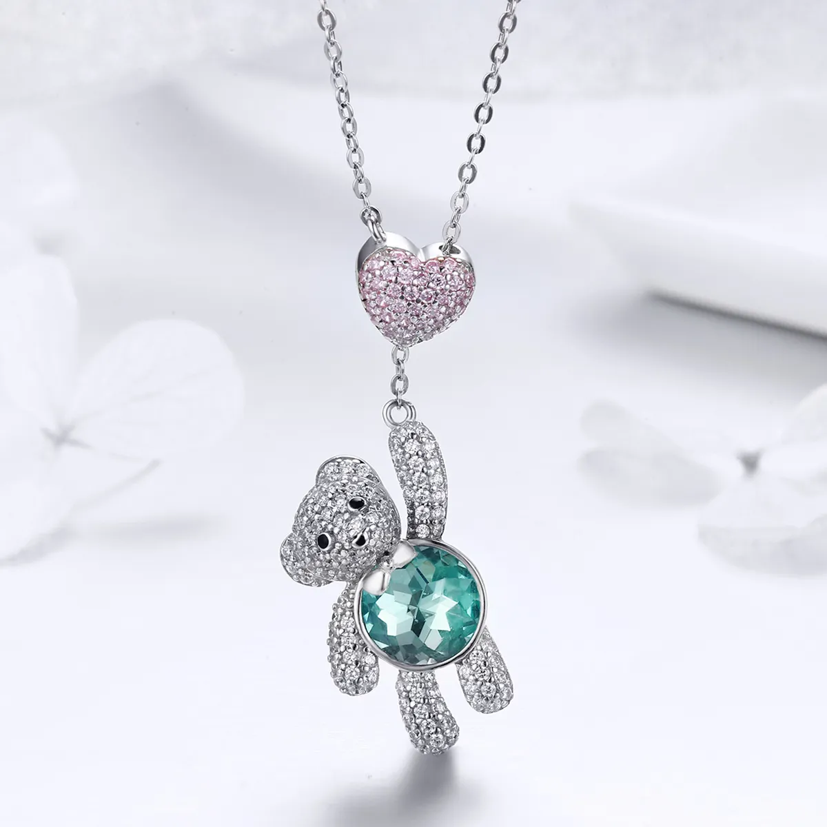 Silver Cute Bear Necklace - PANDORA Style - SCN271