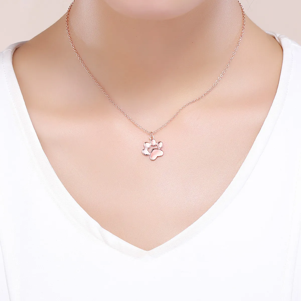 Silver Cute Paw Necklace - PANDORA Style - SCN275-3