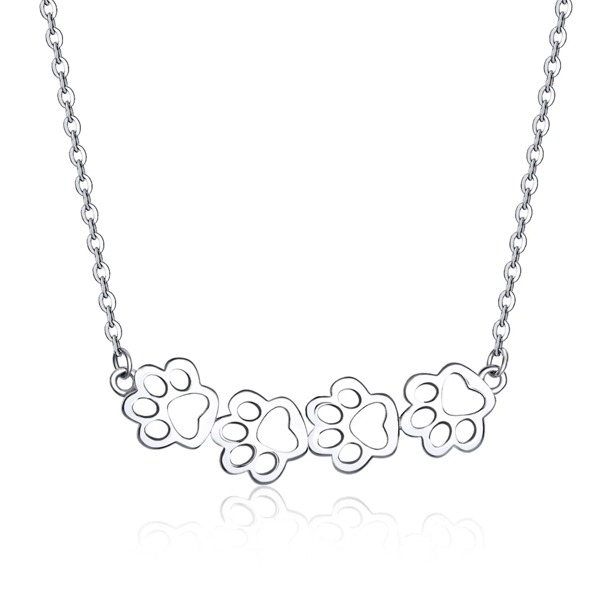 Silver Cute Paw Necklace - PANDORA Style - SCN346