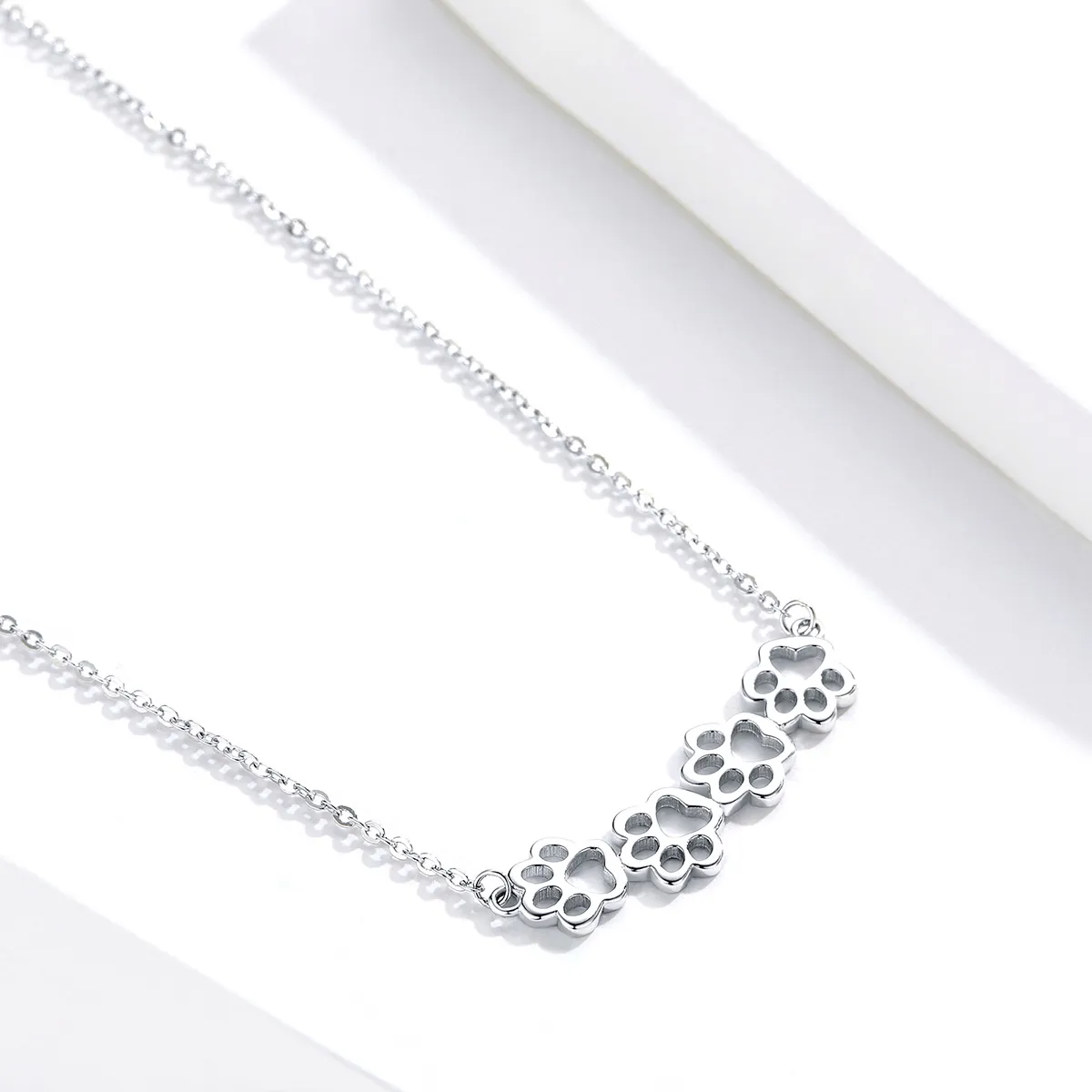 Silver Cute Paw Necklace - PANDORA Style - SCN346