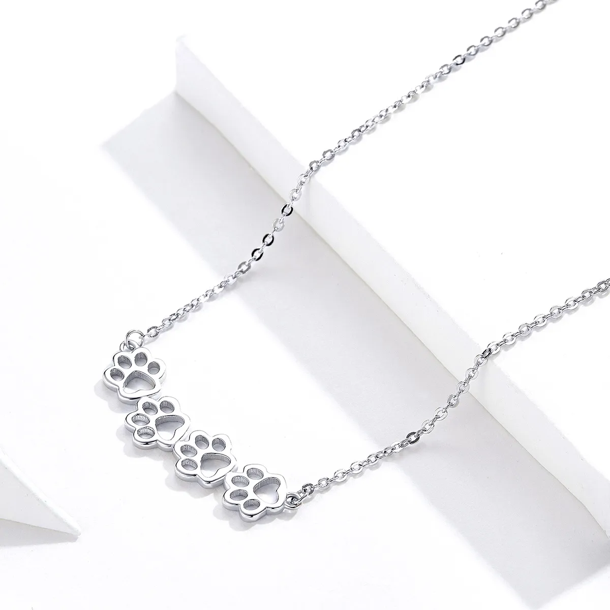 Silver Cute Paw Necklace - PANDORA Style - SCN346