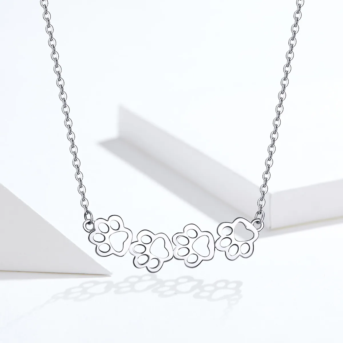 Silver Cute Paw Necklace - PANDORA Style - SCN346