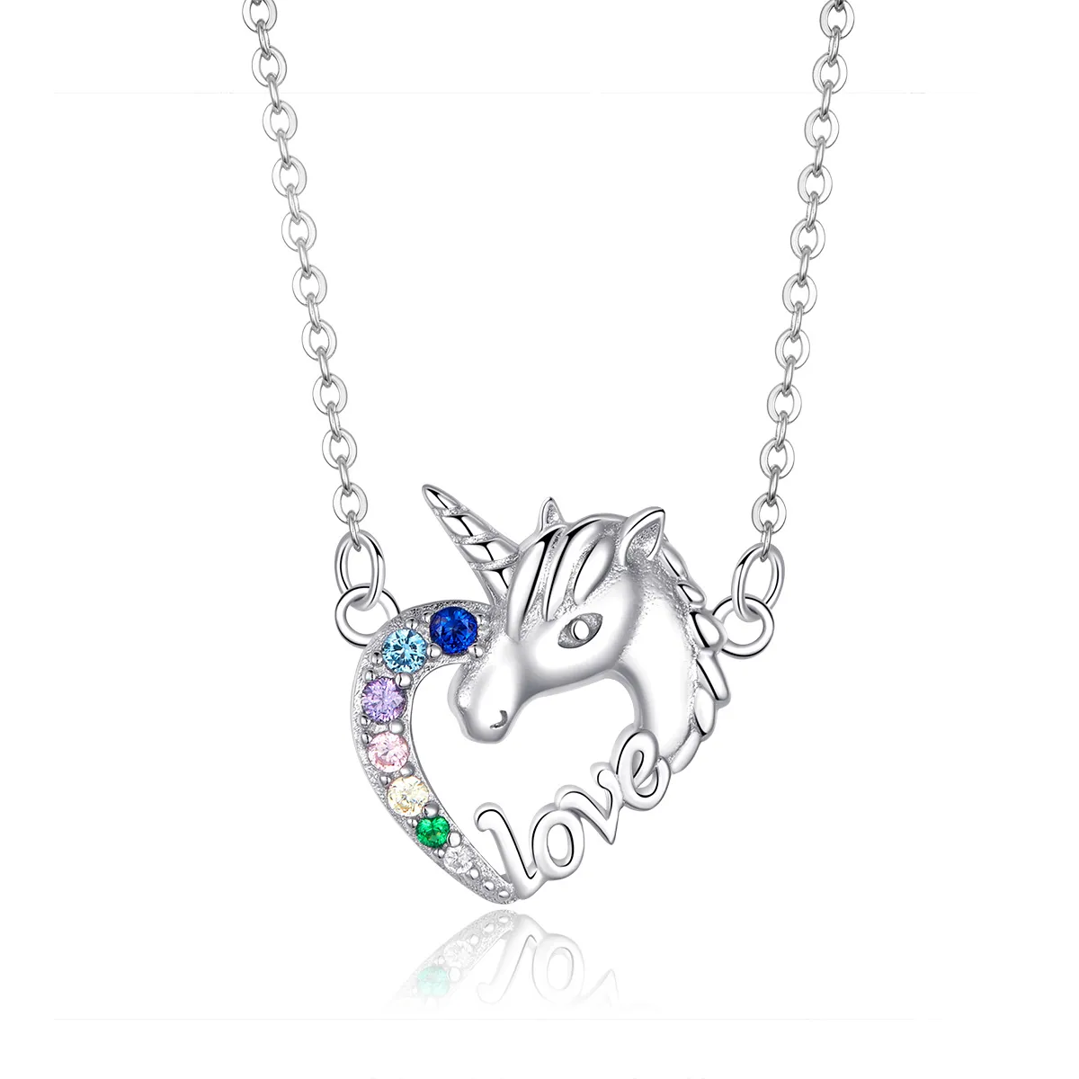 Silver Cute Unicorn Necklace - PANDORA Style - SCN348