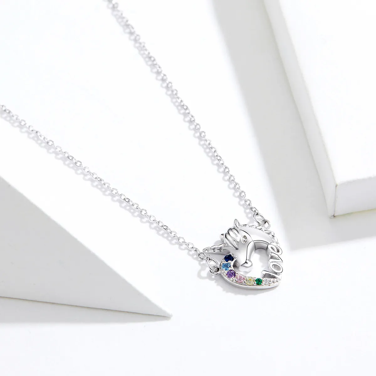 Silver Cute Unicorn Necklace - PANDORA Style - SCN348