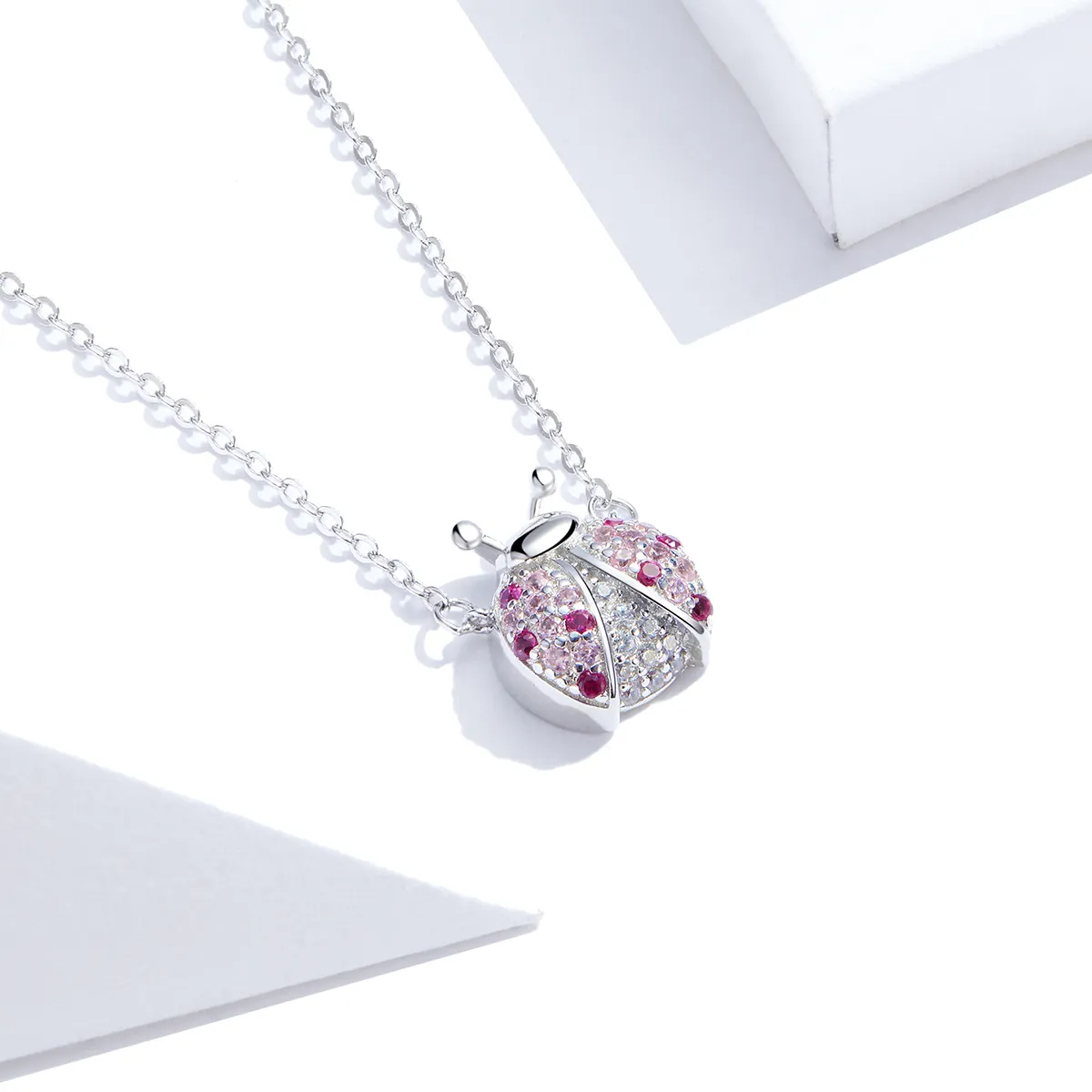 Silver Dazzling Ladybug Necklace - PANDORA Style - SCN400