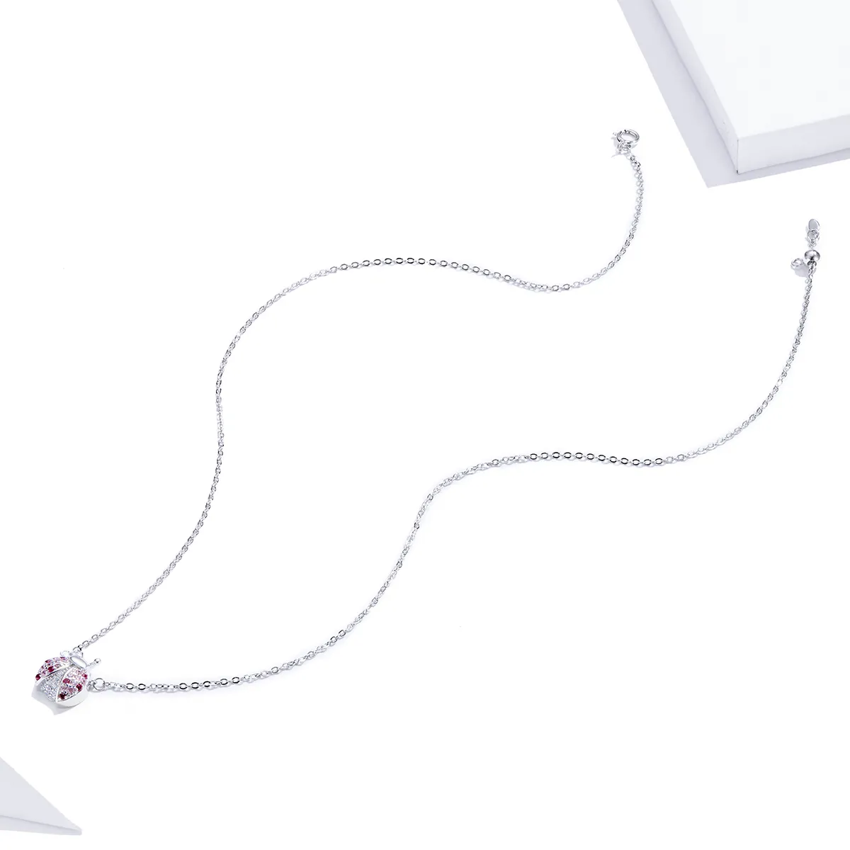 Silver Dazzling Ladybug Necklace - PANDORA Style - SCN400