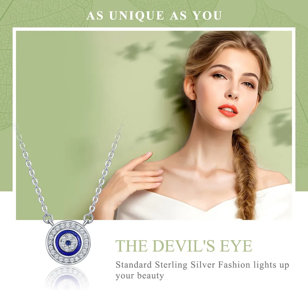 Silver Devil's Eye Necklace - PANDORA Style - SCN165