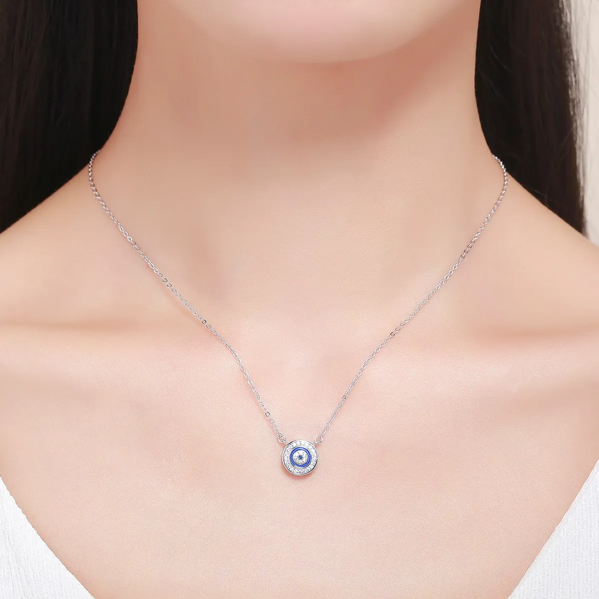 Silver Devil's Eye Necklace - PANDORA Style - SCN165