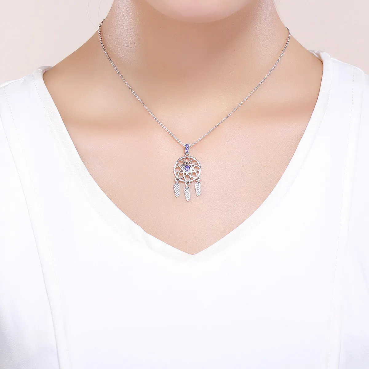 Silver Dreamcatcher Necklace - PANDORA Style - SCN279