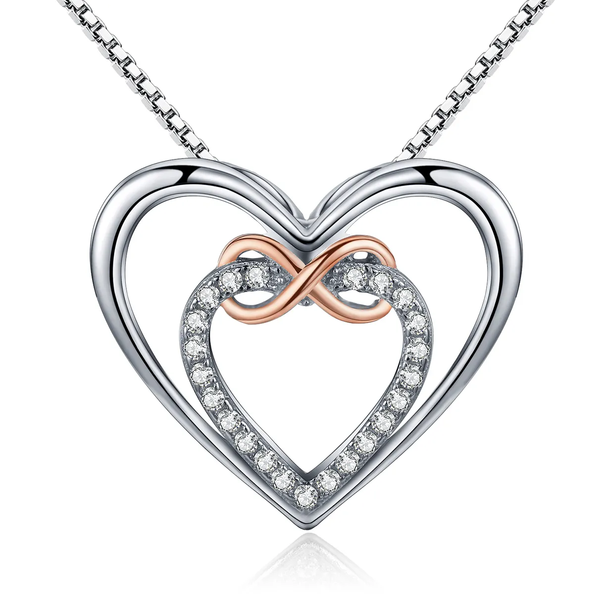 Silver Exquisite Heart Necklace - PANDORA Style - SCN121