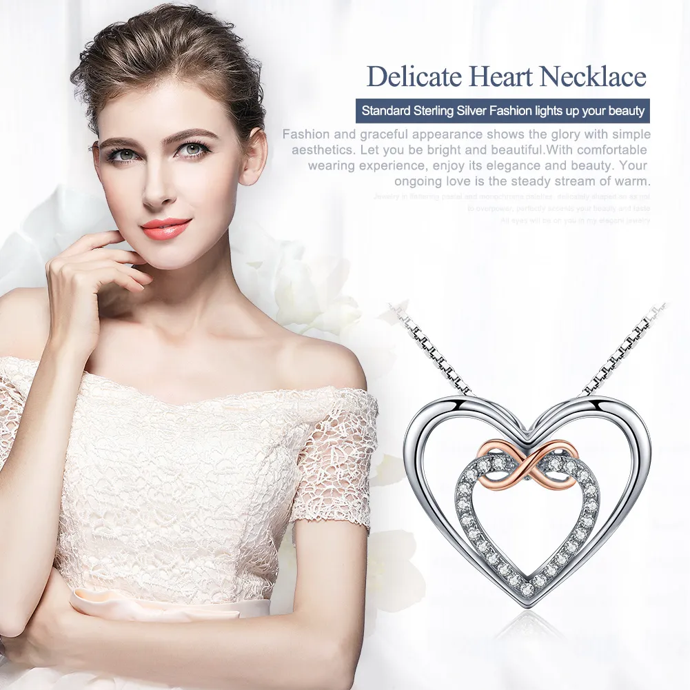 Silver Exquisite Heart Necklace - PANDORA Style - SCN121